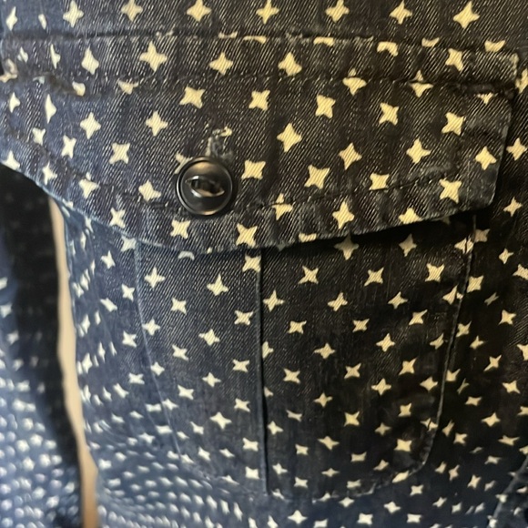 J. Crew star print denim button down shirt - Picture 3 of 10